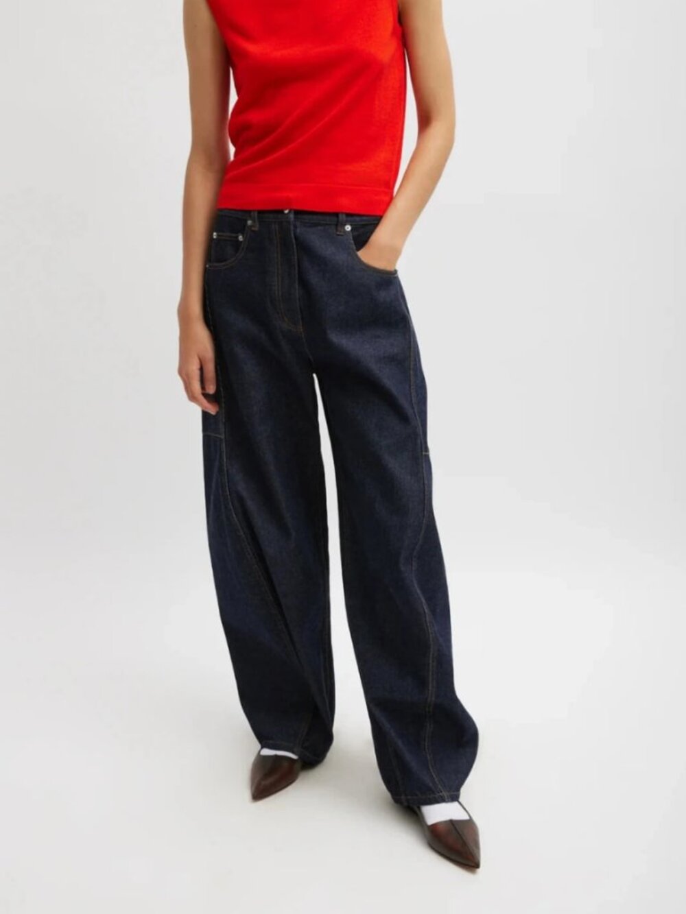 Tibi Indigo Denim Sid Jean Short 26
